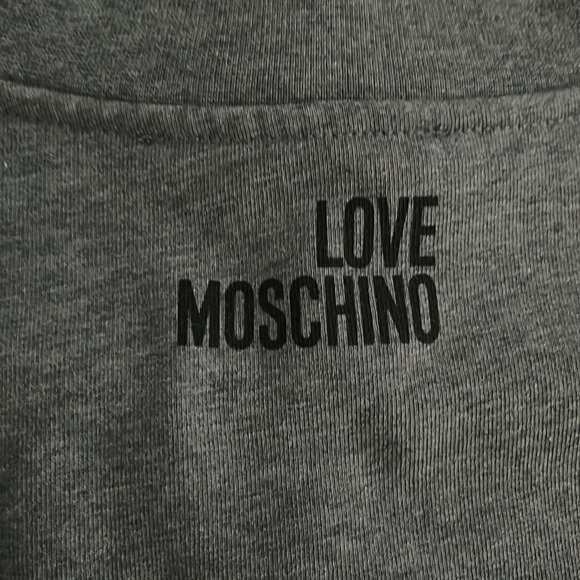 Love moschino womens grey sweatshirt tunic M/L US 8 new with tags nwt - Picture 3 of 8